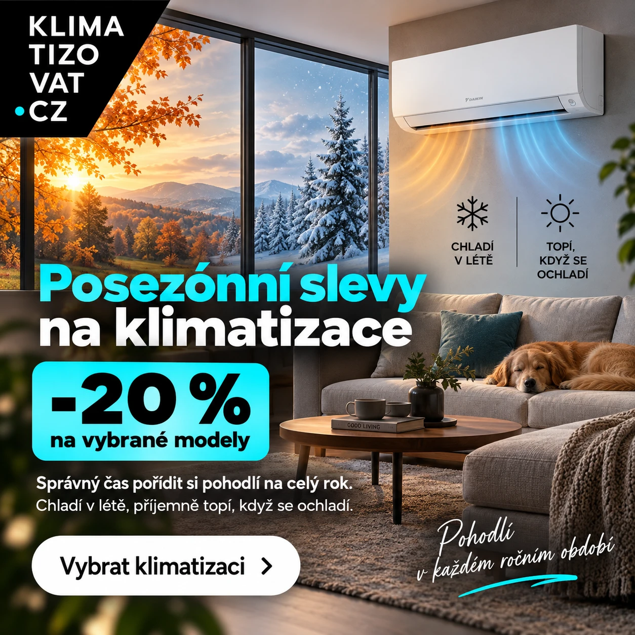Posezónní slevy na klimatizace – sleva 20 % na vybrané modely